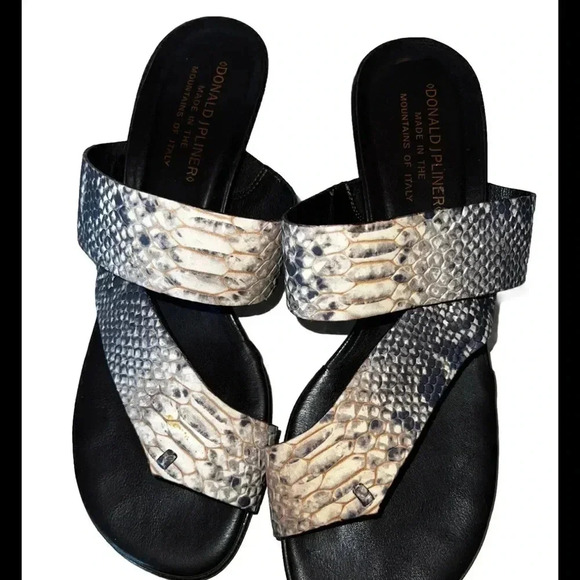 Donald J Pliner Viveca Snakeskin Leather Women's Kitten‎ Heel Size 8.5M - Picture 2 of 10